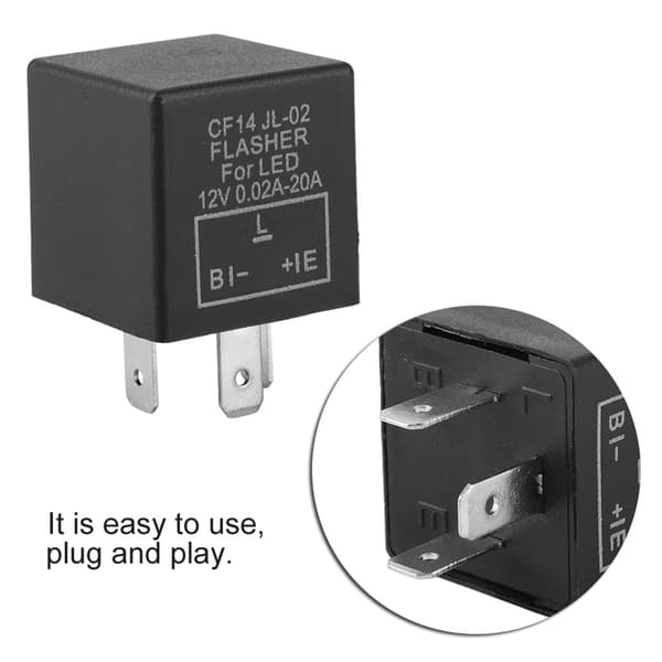 Blinkersindikator 12V 3-stift Justerbart LED-blinkrelä Fix Blinkersindikator CF14