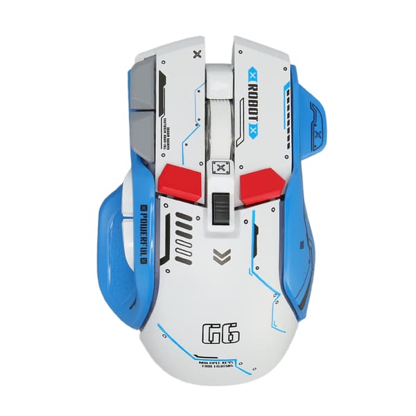 2.4G Kablet Bluetooth 3 Modus Gamingmus 5 Justerbar DPI 11 RGB Lys for Windows Android iOS Hvit