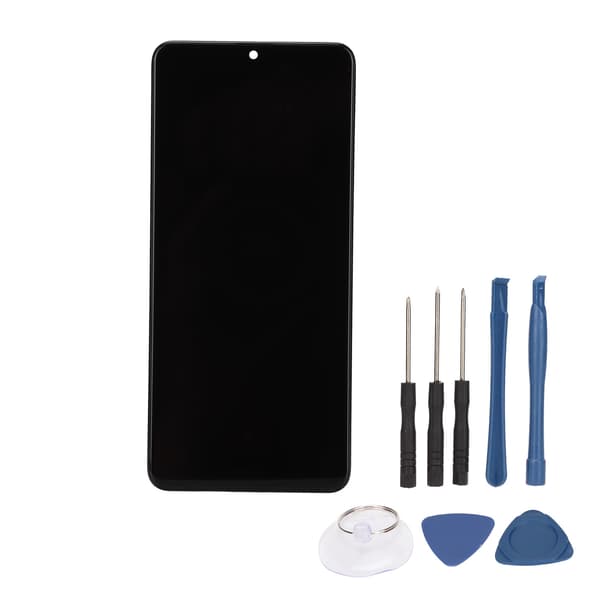 Galaxy A31 LCD Touchskærm Digitizer Udskiftningsrammesæt