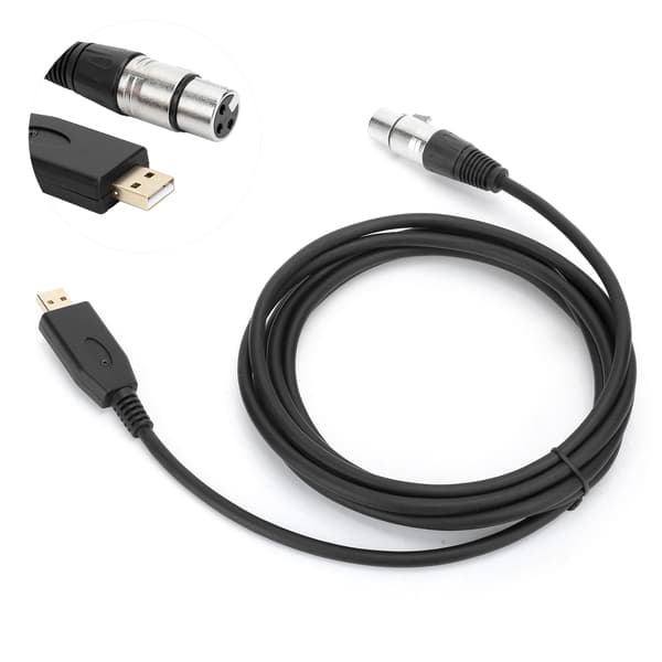 Ammattimainen USB-uros - XLR-naaras mikrofonikaapeli 200cm
