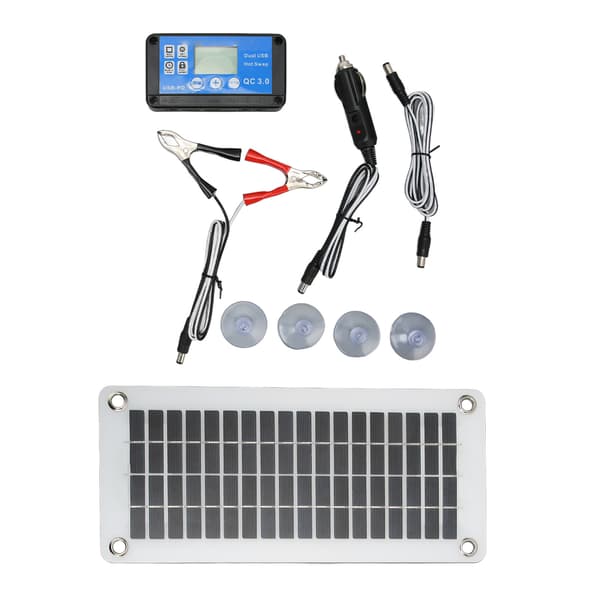 12V 30W Bærbart Solpanelmodul med Controller Sugekop til Autocamper Båd Bil Camping