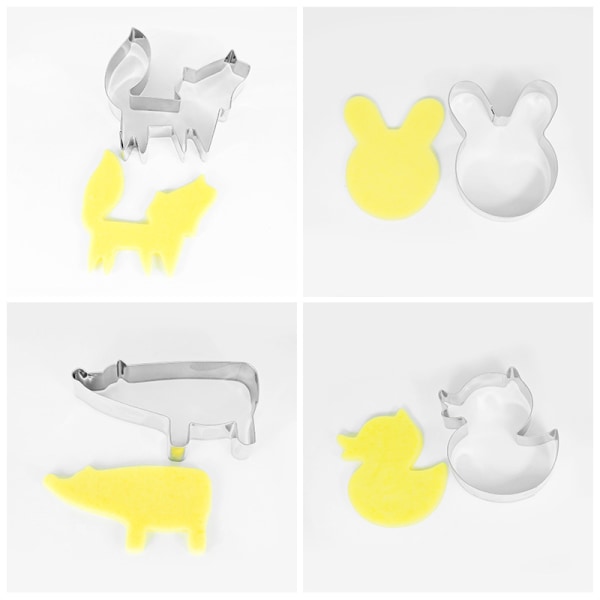 Animal Cookie Cutting Die 9 Piece Cookie Mold Duck Bear Dog Omelette Stainless Steel Die Set,