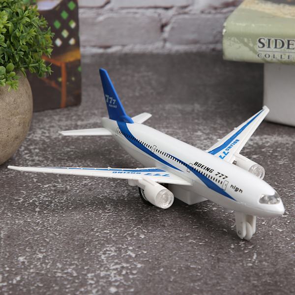 Legering Elektronisk Fly Miniature Model Træk Tilbage Fly Legetøj Gave til Børn (Hvid)
