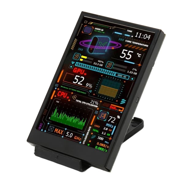 3,5 tums IPS dimbar dubbel USB C PC CPU GPU RAM-dataskärm med temaredigerare