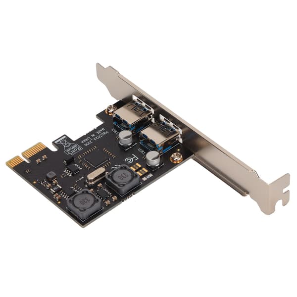 PCIE til USB 3.0 Udvidelseskort 2 Port Høj Effekt Induktor Lukket Interface