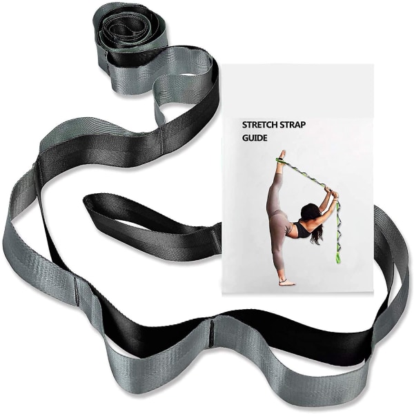 Yogarem, Multi-loop-rem, 12-öglor Yoga-stretch-rem, icke-lastisk stretchrem för sjukgymnastik, pilates, dans och gymnastik med bil