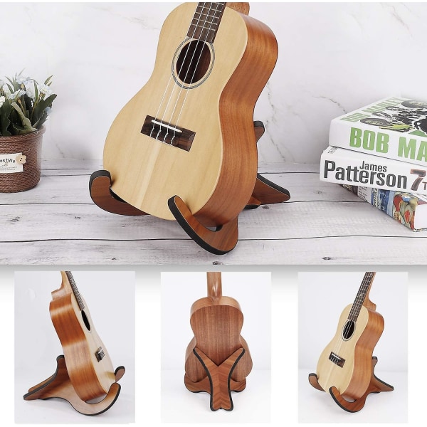 Löstagbart ukulelestativ i trä Vikbart gitarrstativ Robust X-formad ram med mjuk kant för ukulele, fiol, mandolin och banjo