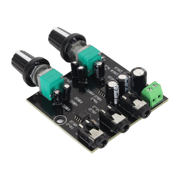 2-kanals stereo lydmixer board modul med hovedtelefonforstærker 5-12V DC input enkelt output
