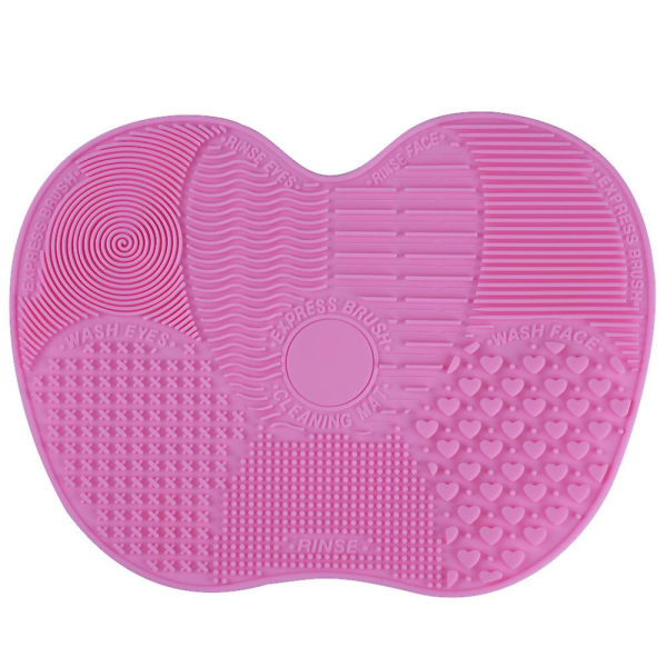 Silicon Makeup Brush Rengöringsmatta Makeup Brush Cleaner 9x6.6 Inch Big Size Pad Kosmetisk borste Rengöringsmatta Bärbar tvättverktygsskrubber med su B Pink