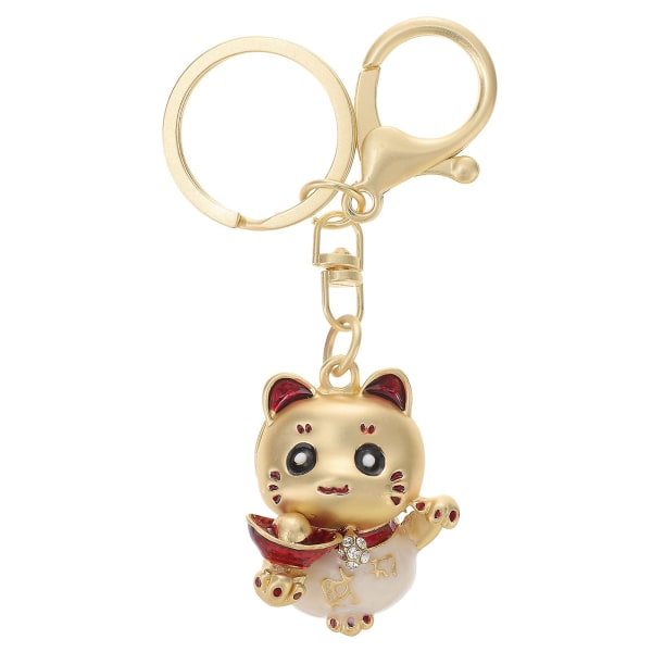 1 st Slitstark Lucky Cat Legering Härlig väska Hänge Cat Key Dekor Hänge Dekoration Nyckelring för bil Presentpåse