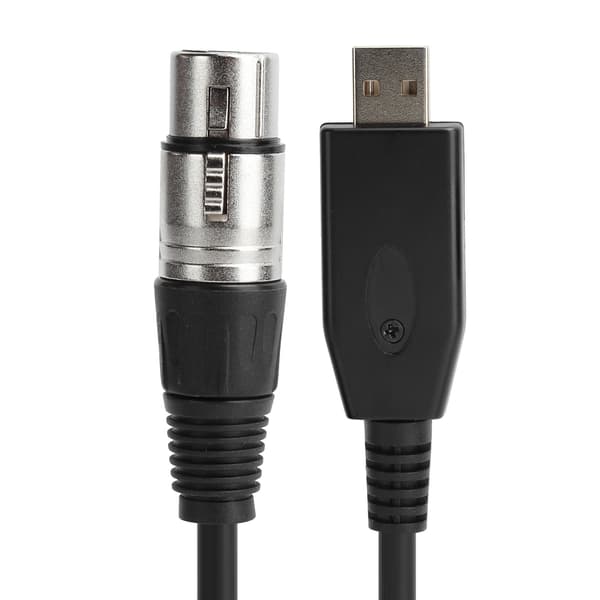 USB til XLR Hunn Mikrofonkabel 3 m Datamaskin Koblingsledning Tilbehør