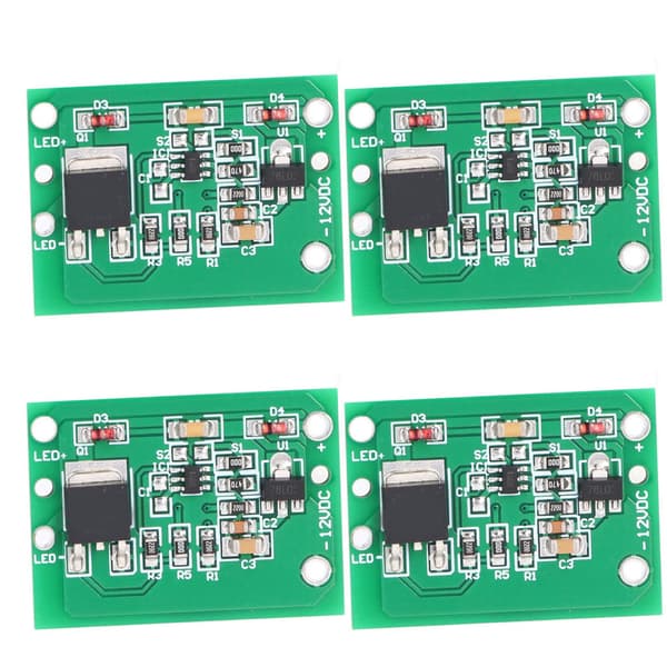 10 stk. 12V Kapacitiv Touch Switch Knap Jog Latch Modul LED Lys Patches