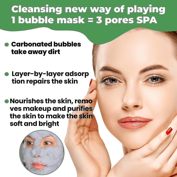 Rengörande Smetande Bubble Mask Oxygen Cleansing Mud Mask Fuktgivande Mild Smearing Pormaskar