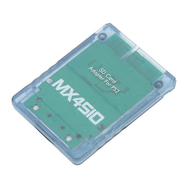 MX4SIO SIO2SD Håndlaget Gjennomsiktig Blå Minnekortadapter Stabil Erstatningsleser for PS2
