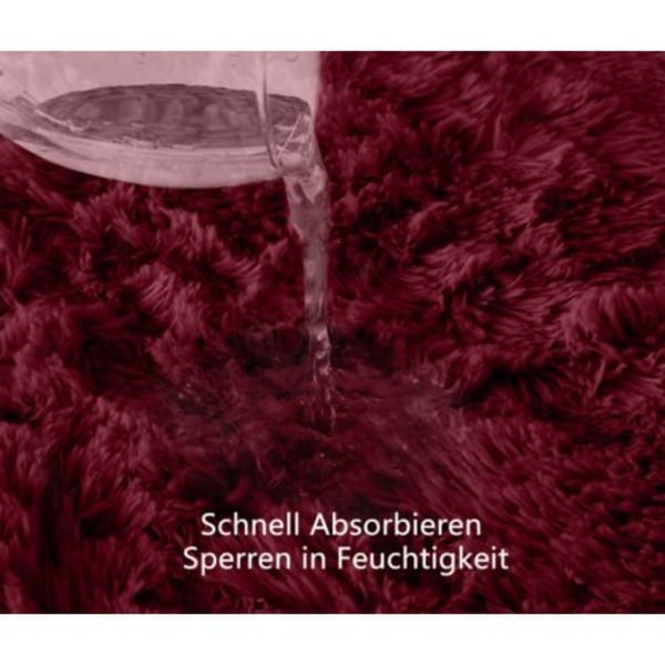 Shag matto olohuoneeseen - Moderni pörröinen - Lyhyt kasa - Liukumaton viininpunainen (80 cm x 160 cm)
