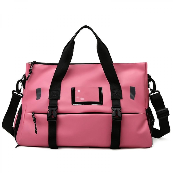 Torr och våt Separation Sport Bärbar Axelväska Yoga Fitness Bag Stor kapacitet Resväska Oblique Bag Handväska (rosa