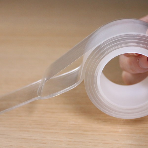 förpackningar med nanotejp, vattentätt och icke-markerande dubbelsidigt klister, transparent, magic osynligt mjukt klister utan stansning (tjocklek 1 mm * bredd