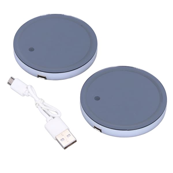 2 stk. LED Atmosfærelys Koppholder Matte 7 Farger 3 Moduser USB Lading IP67 Vanntett Sklisikker Universal