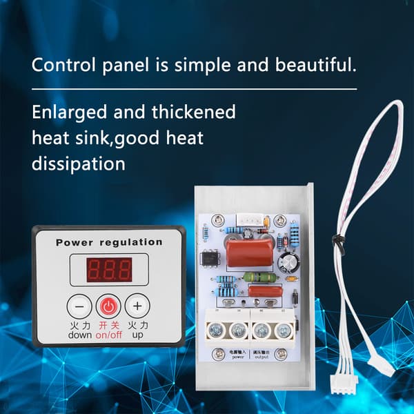 10000W SCR Digital Spenningsregulator Hastighetskontroll Dimmer Termostat AC 220V
