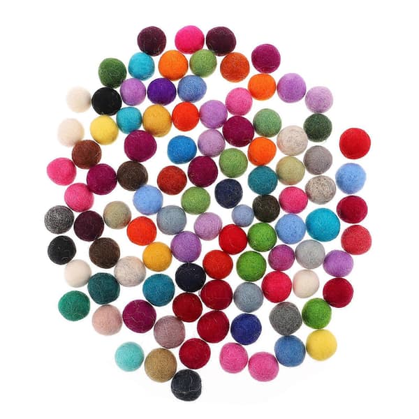 DIY Wool Felt Balls Handmade Felt Balls for Craft Decoration 100 Pcs Multi