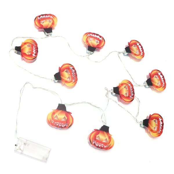 Græskar Lys Kæde 10 LED Batteridrevne Halloween Dekorative Lamper Tilbehør
