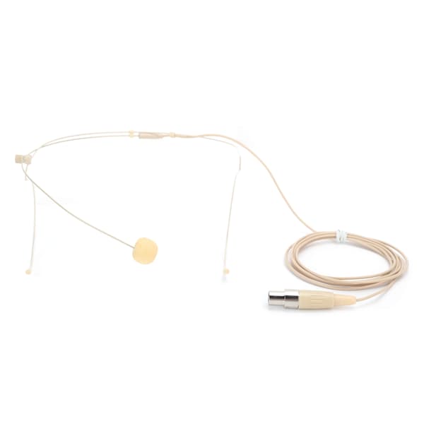 Beige 3-Pin Stik Hovedmonteret Mikrofon Kapacitans Hoved til Bodypack Transmitter