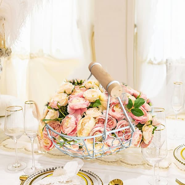 2st Blomsterflickkorg Bröllopsblomkorgar Metallkorgar Heminredning