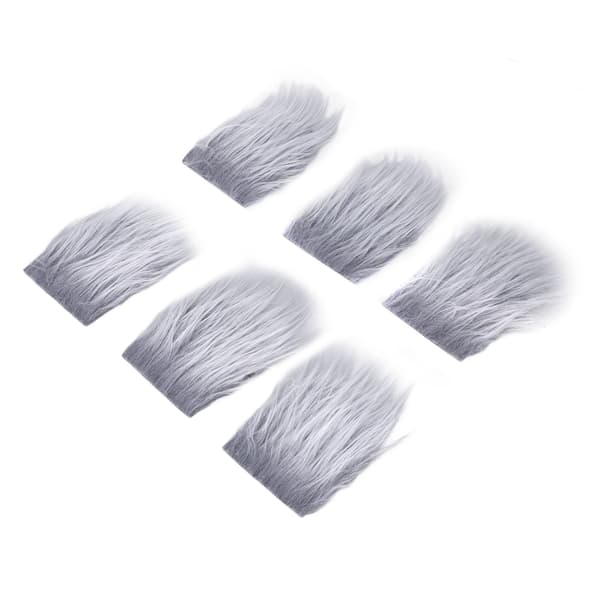 18 STK Forhåndskuttet Nissebart Fluffy Grå Kostymeflettebart med Trekuler for DIY Håndverkspynt