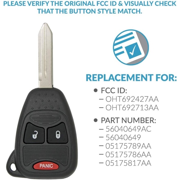 Replacement keyless entry remote for vehicles using 3 buttons