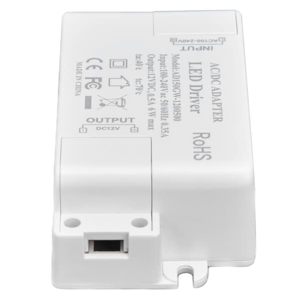 LED-drivrutin ingång AC100‑240V 0,35A utgång DC12V 0,5A 6W LED-transformator för badrum