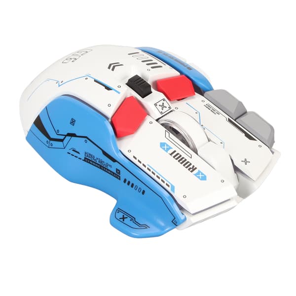 Kablet RGB Gaming Mus 10 Knapper Makroprogrammerbar 13 Lysmoduser 6 Hastigheter 12800dpi Hvit