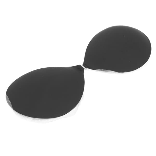 Stropløs Push Up Klæbe BH 3D Side Lift Silikone Sticky Snap Lukning Sort