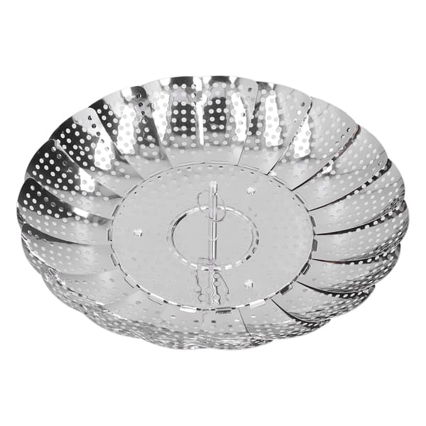 Dampkurv i rustfrit stål 28 cm diameter udtrækkelig foldbar dampstativ til hjemmet