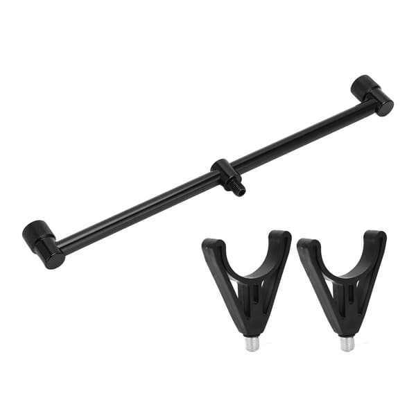 Karpefiskestangholder Beslag Stativ 2 Hoved 30cm Sort Udendørs Karpefiskestang Buzz Bars