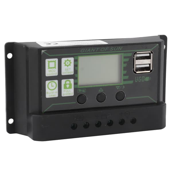 Solar Charge Controller 80A LCD-skjerm Dobbel USB-port PWM-lading ABS 5V Solpanelregulator