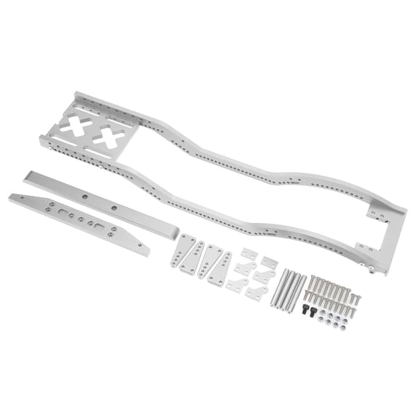Aluminiumslegering RC Bil Chassis Rammesett Front Bakre Støtfanger for SCX10 D90 1/10 RC Crawler Sølv