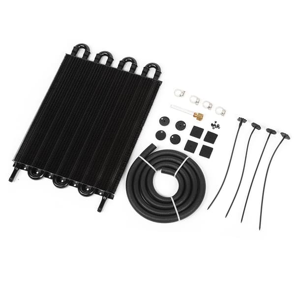 Universal transmissionsoliekøler radiator auto bil modificerede dele 8 rækker sort