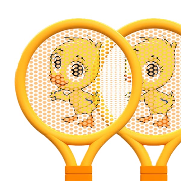 Letvægts Badmintonketsjer Legetøjssæt til Drenge Piger 3 til 7 År Indendørs Udendørs Orange Ælling