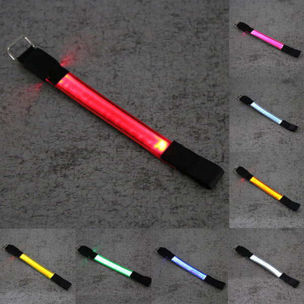 LED genopladeligt lysende armbånd, USB-reflekterende strimmel Anti-gitter ankelrem, udendørssports natløbetøj (blå-genopladeligt),