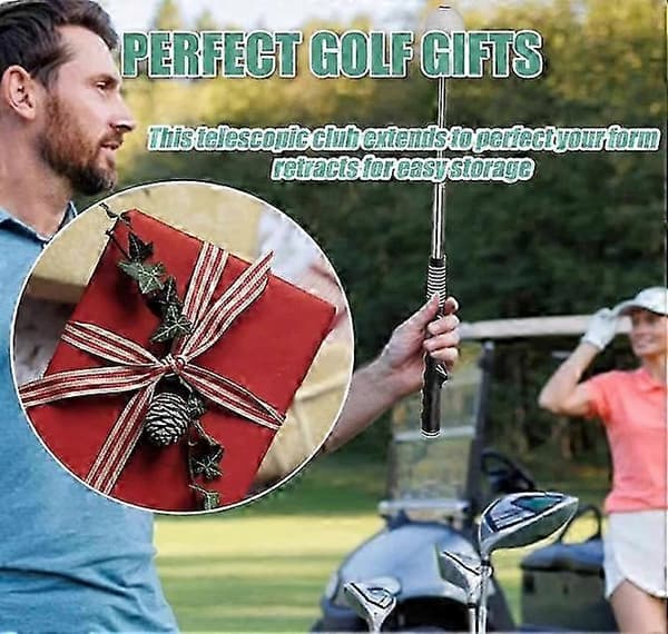 Gloryboom Golf Teleskopkølle, Udtrækkelig Golfsvingtræner Black