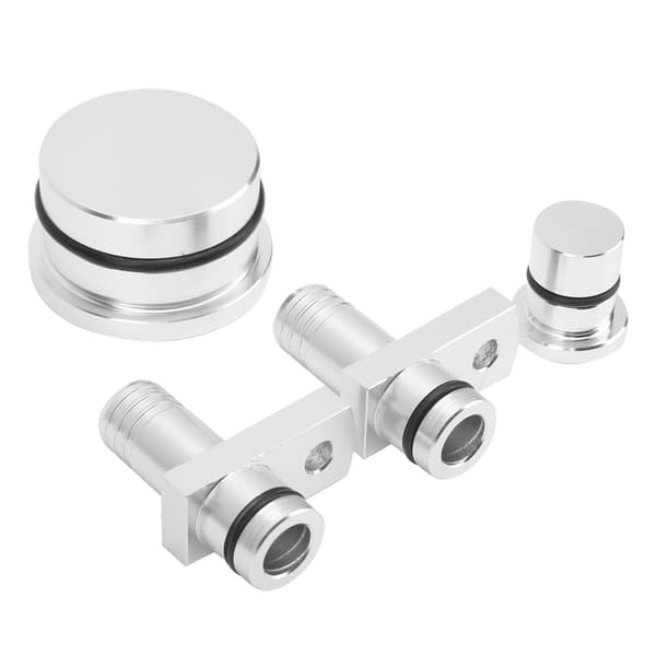 PCV Reroute Fitting med Reroute Port Plug Resonator Plug til GM Duramax 6.6L 2004.5 til 2010 Sølv