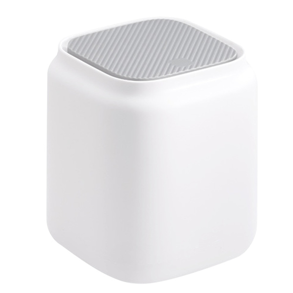 Mini papperskorg med lock för skrivbord, kontor, hem, sovrum, arbetsrum, vit