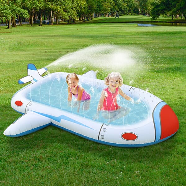 Oppustelig Sprinkler Pool Luftskib Pad til Børn Baghave Udendørs Leg