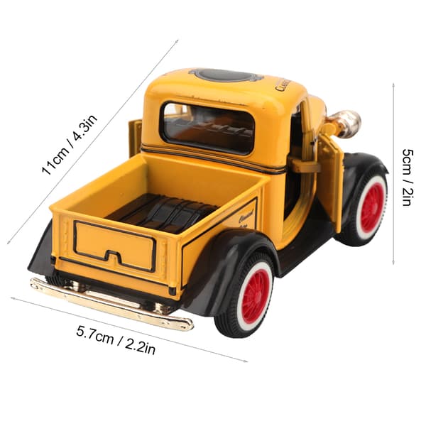 Legerings Pull Back Bil Legetøj Pickup Truck Model Støbt Legetøj Lyd Lys Bil Køretøj Legetøj (Gul)