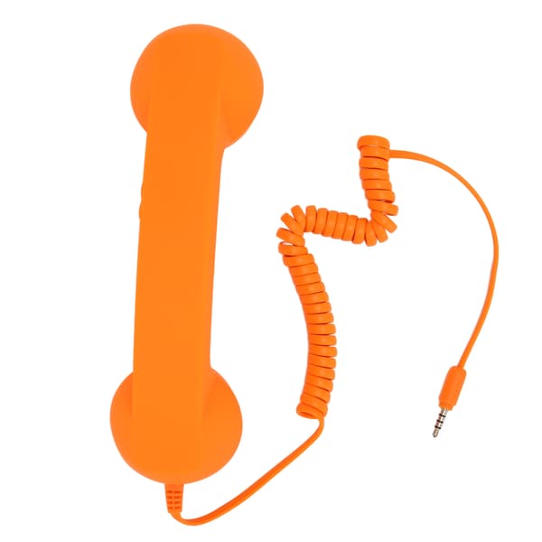 Retro Strålingssikker 3,5 mm Kablet Headset Orange til Smartphone Computer