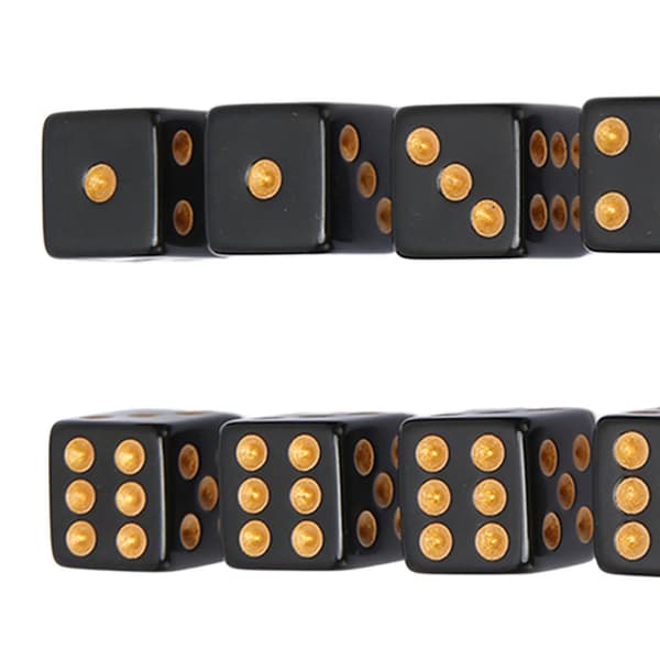20 stk. sorte 6-sidede plastikterninger til brætspil, matematikundervisning, fester, ret vinkel