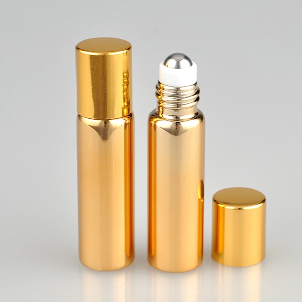 7 st påfyllningsbara parfymflaskor i glas, eterisk olja, rollerflaskor, bärbara lätta tomma roll-on-flaskor för resor, 10 ml, svart