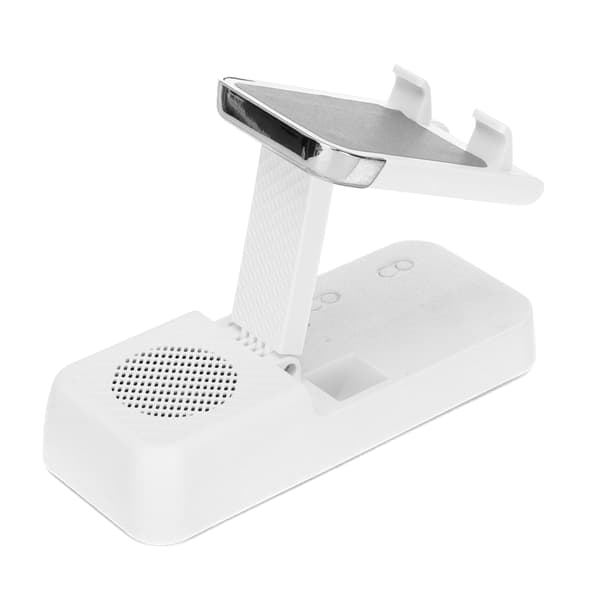 Bluetooth Høyttaler Telefonholder Bærbar Sammenleggbar Høy Effekt Hvit