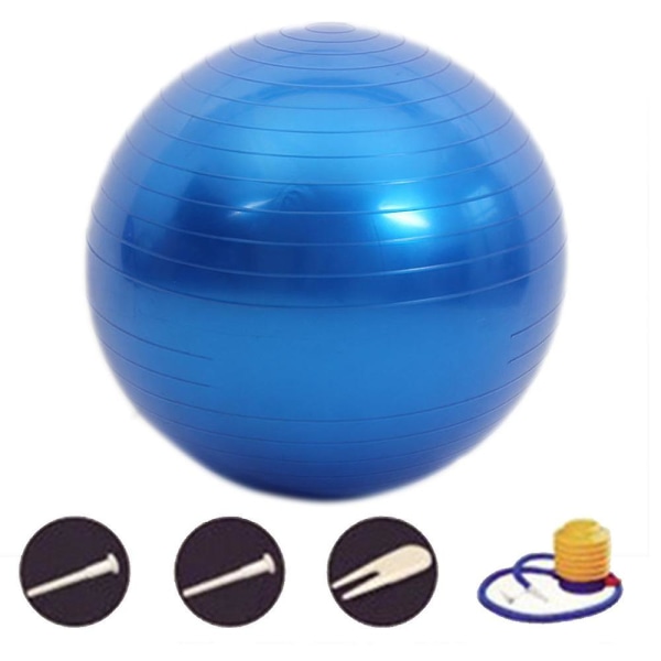 Yogaboll för fitness, stabilitetsbollstol med pump, förlossningsboll, fitness Blue 65CM