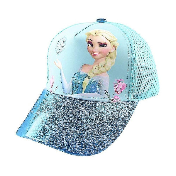Hmwy-baby Girl Frozen Princess Elsa Baseball Cap Justerbar Shiny Sun Hat